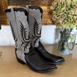 Lucchese Black and Gray Men's Boots Size 10.5
